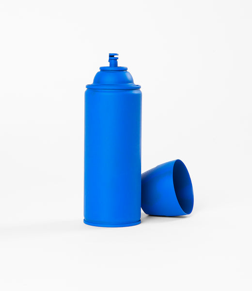 Blue Spray Painted Spray Paint Can