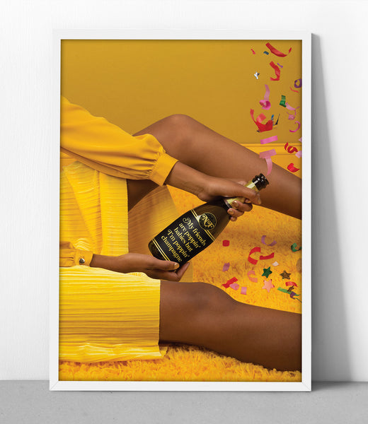 No Filter Popping Champagne Poster